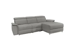 Hjørnesofa 3-seter Pareli Grå, Sunday Stoff, Høyre Manuell Recliner