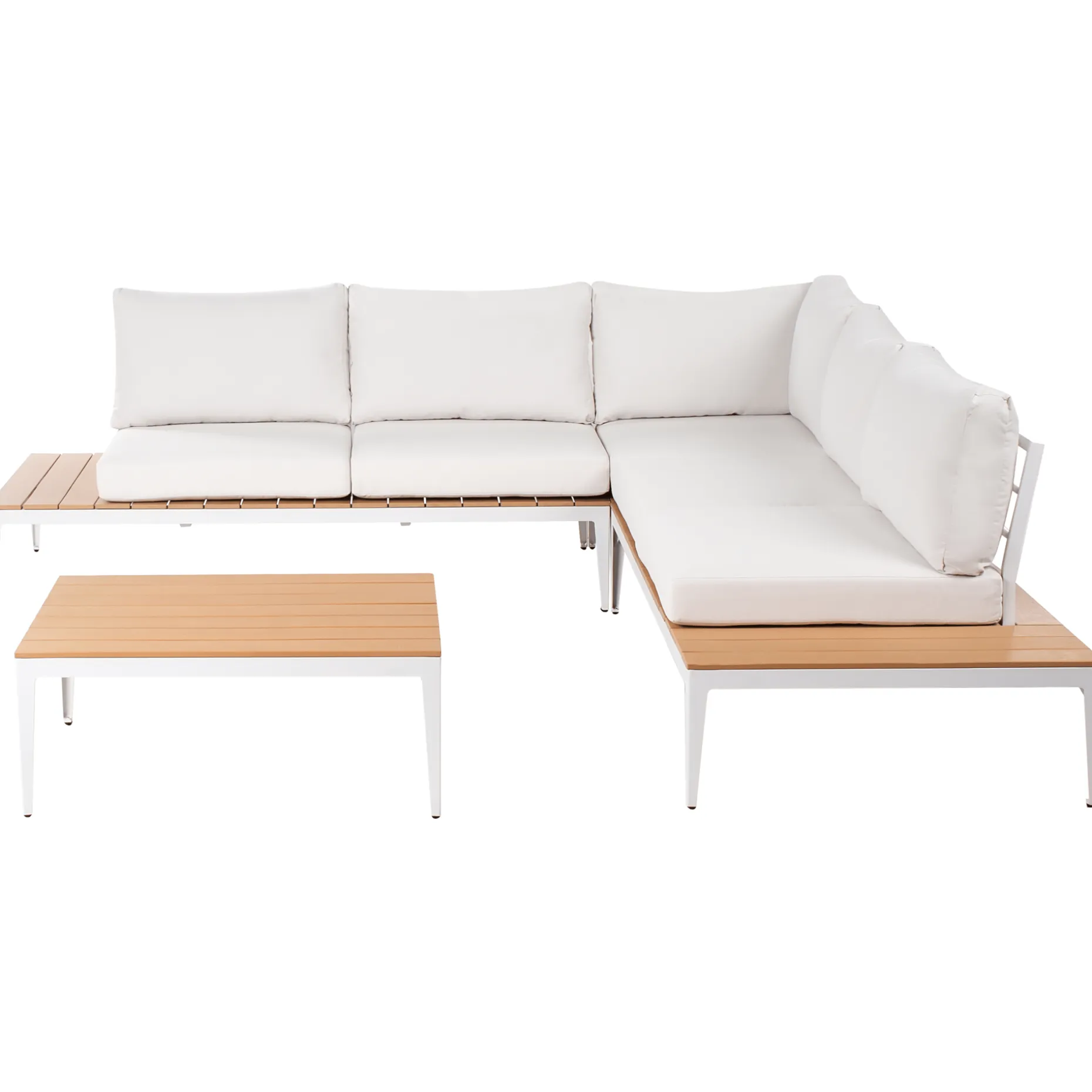 Hjørnesofa utendørs med bord 5-seter Positano