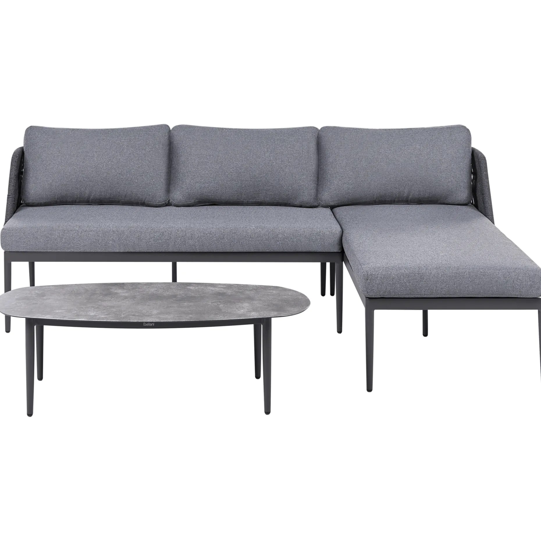 Hjørnesofa utendørs med bord 3-seter Leffe venstrevendt