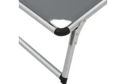 Hopfällbara solsängar med tak 2 st aluminium och textilen gr Be Basic Grey