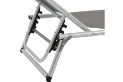 Hopfällbara solsängar med tak 2 st aluminium och textilen gr Be Basic Grey