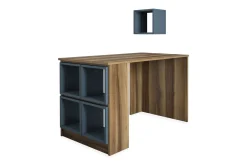Hovdane Skrivebord 120 cm med Oppbevaring Hylle + Vegghylle