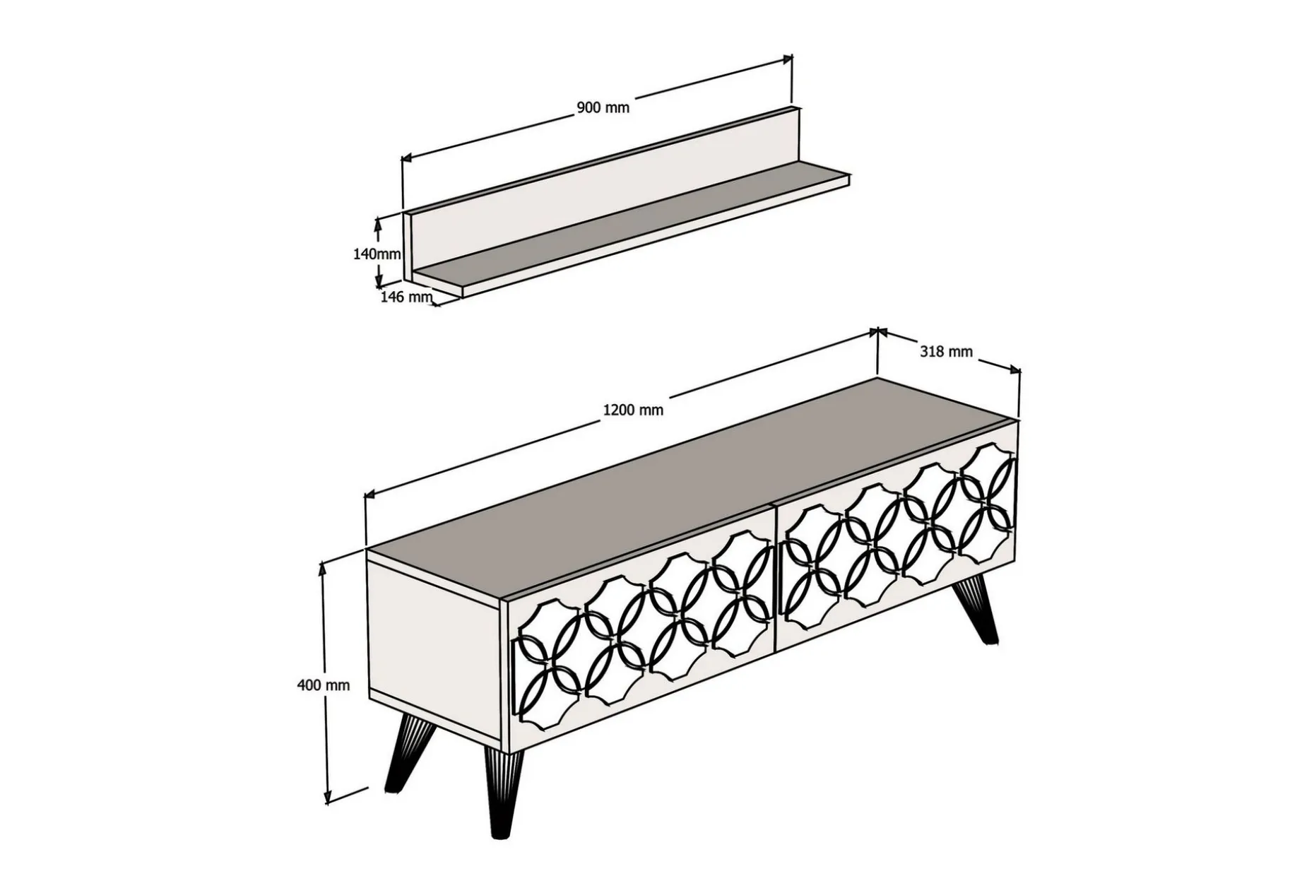 Hovdane TV-Benk 120 cm