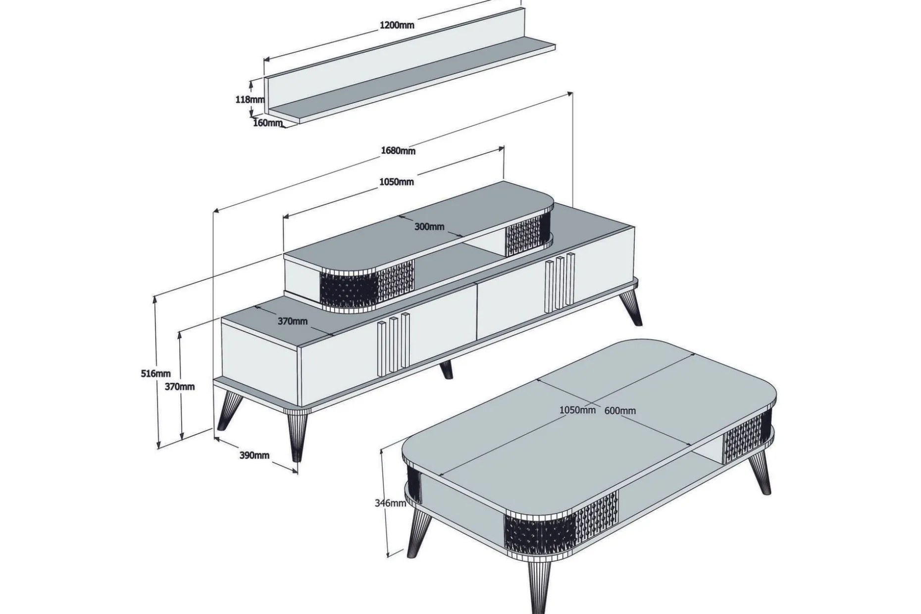 Hovdane TV-Møbelsett 140 cm