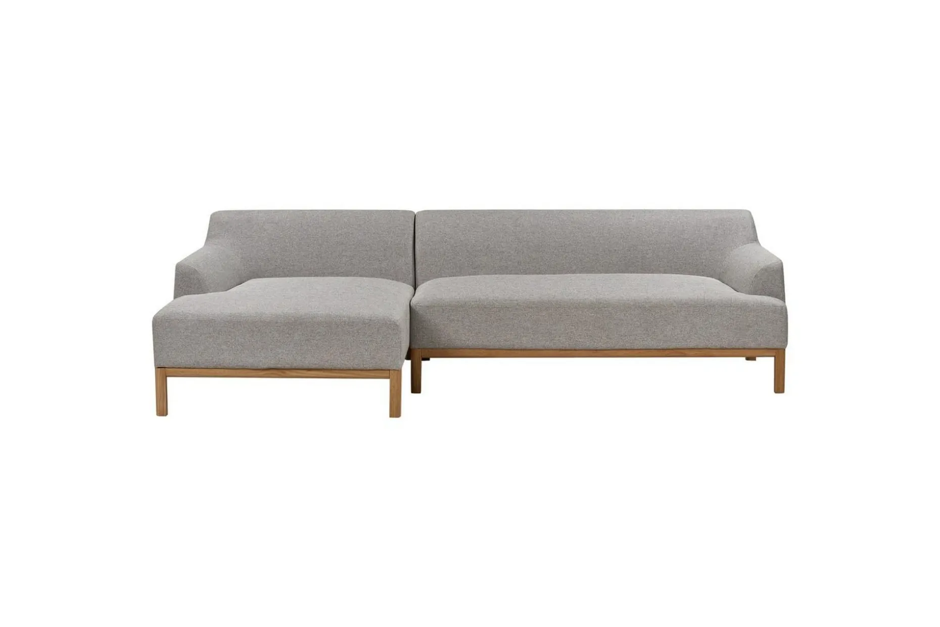 Hörnsoffa Beliani Sosjo Beige, ljust trä, Högervänd Grey||Light colored wood Left-faced