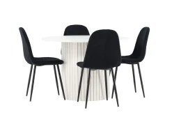 Härön Spisegruppe 110 cm Rund med 4 Polar stoler