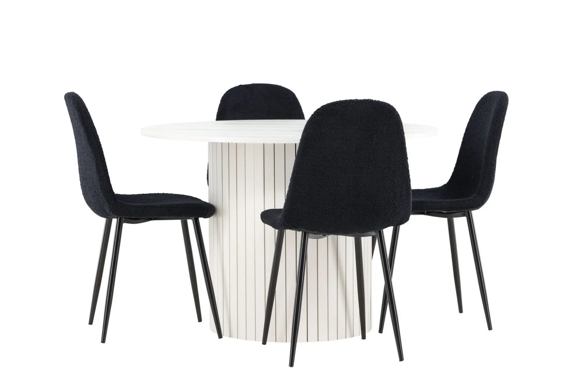 Härön Spisegruppe 110 cm Rund med 4 Polar stoler