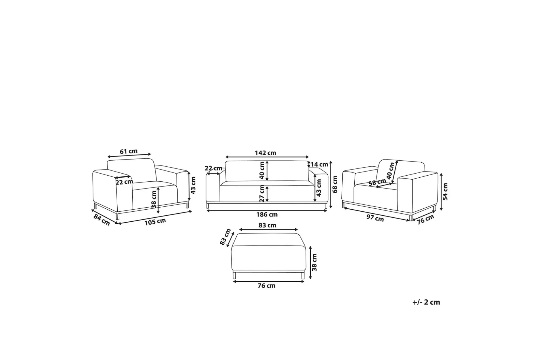 Hughen Loungegruppe 5-seter