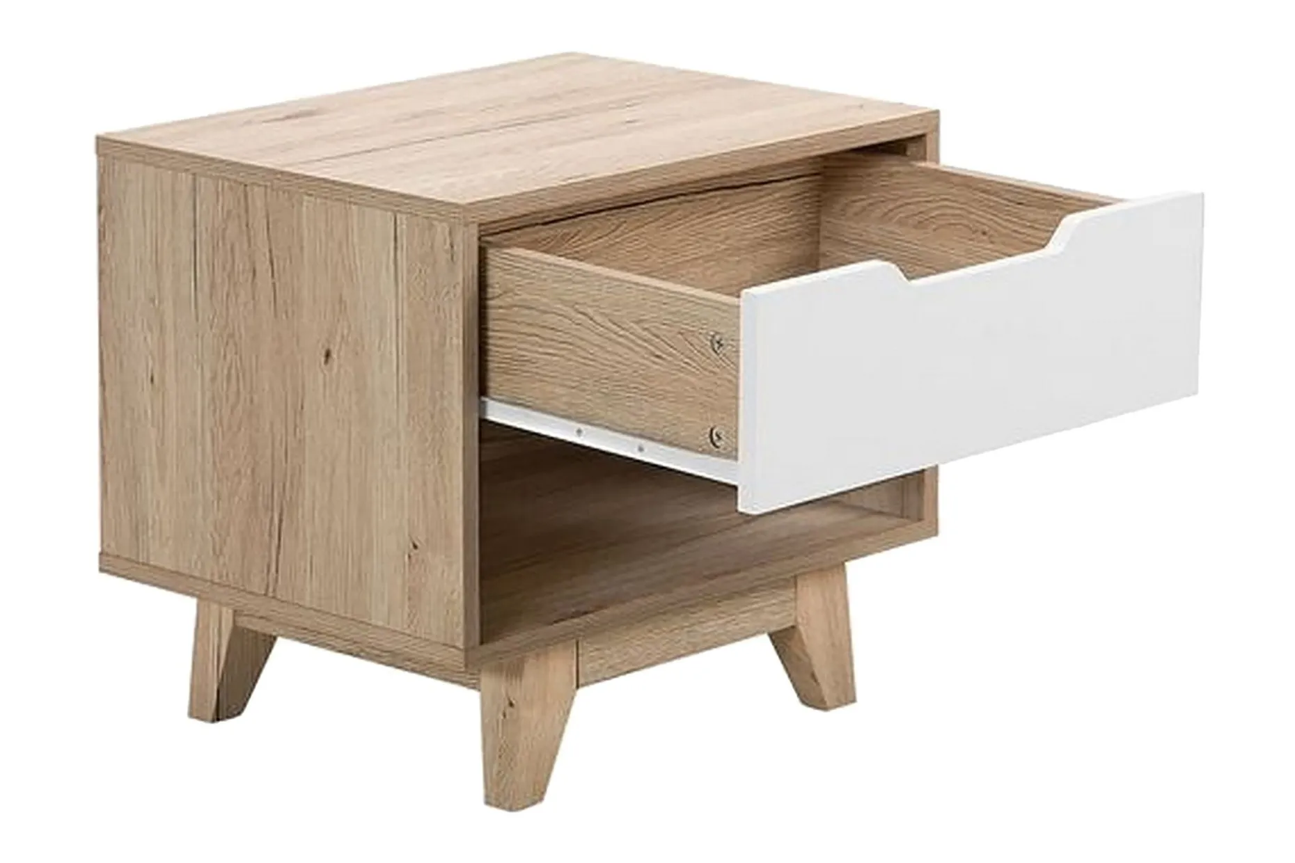 Hultz Nattbord 50 cm med Oppbevaring Skuff + Hylle