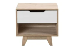 Hultz Nattbord 50 cm med Oppbevaring Skuff + Hylle