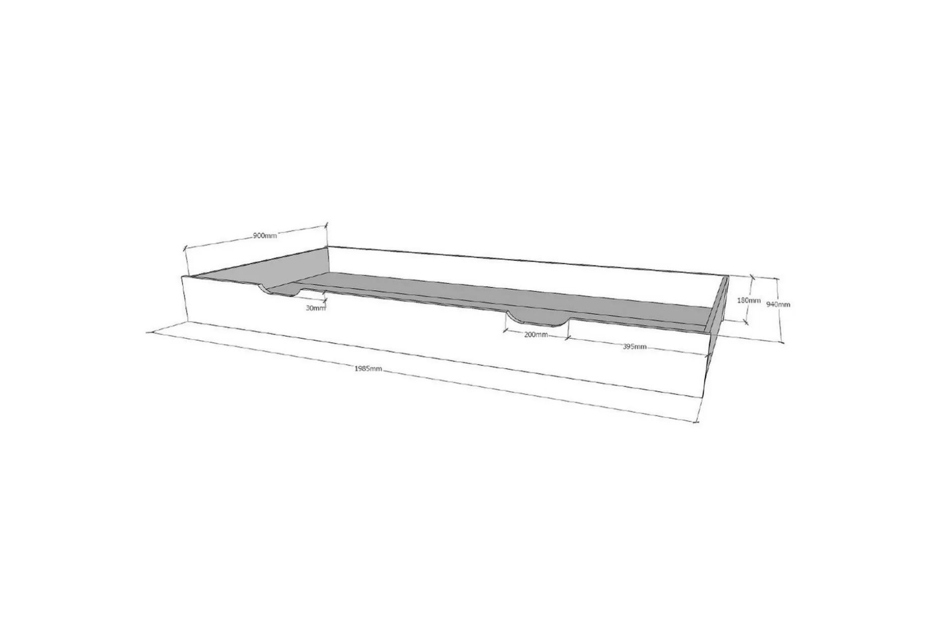 Husseng med underseng Cabane 90x200 cm Hvit
