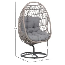 Hvilestol HOME4YOU Cassia Swivel 85x85x151 cm Grå