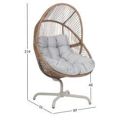 Hvilestol HOME4YOU Dorian swivel 89x95x154 cm lysebrun