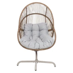 Hvilestol HOME4YOU Dorian swivel 89x95x154 cm lysebrun