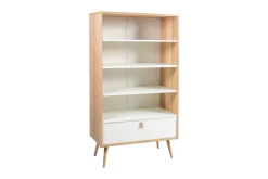 Hylle HELENA 80x40xH140cm MDF naturlig / hvit