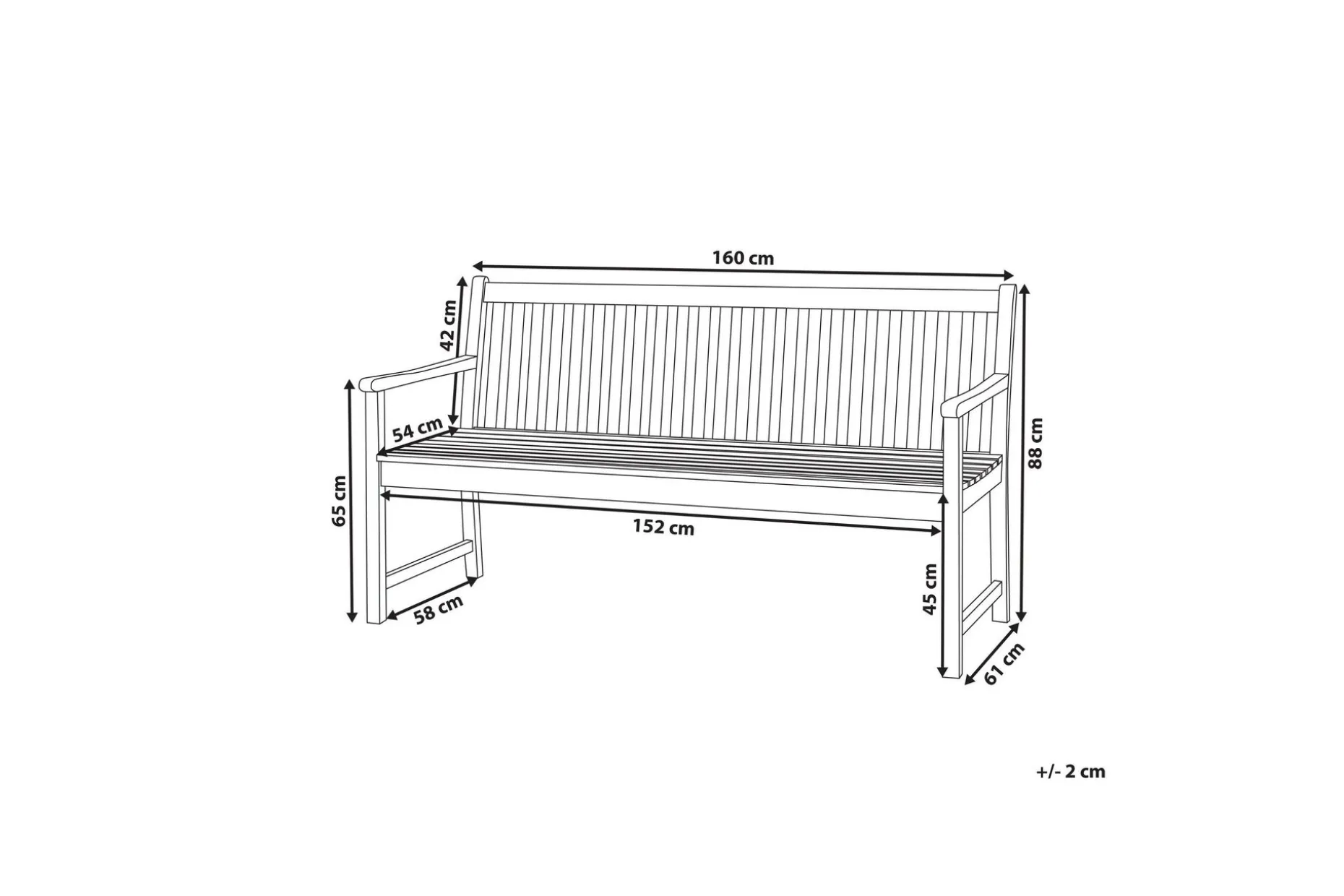 Iazzetta Hagebenk 160 cm