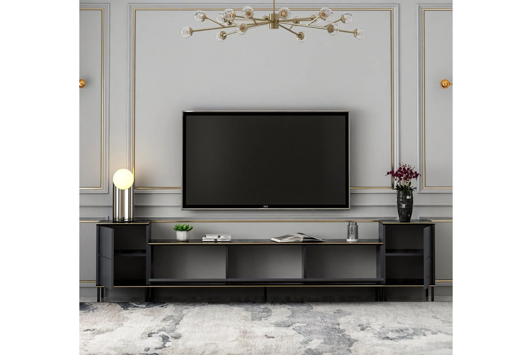 Imaj TV-møbelsett 180x35 cm Svart
