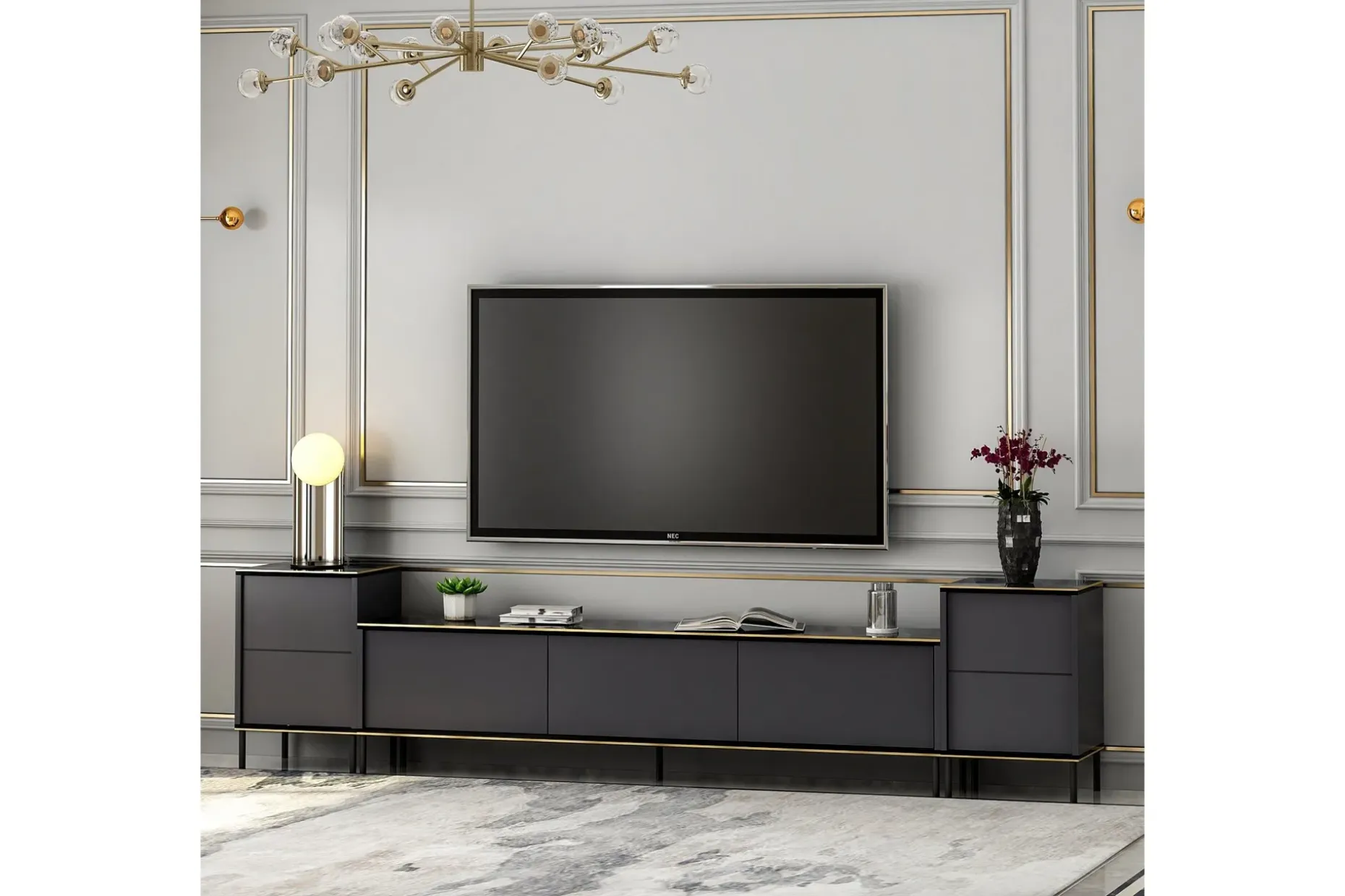 Imaj TV-møbelsett 180x35 cm Svart