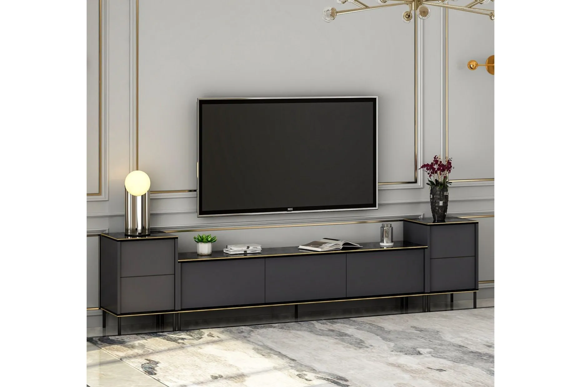 Imaj TV-møbelsett 180x35 cm Svart