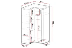 Indianapolis Garderobe 106x58x192 cm