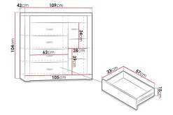 Indianapolis Skjenk 109x42x104 cm