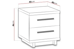 IngRamme Nattbord 40 cm med Oppbevaring 2 Skuffer