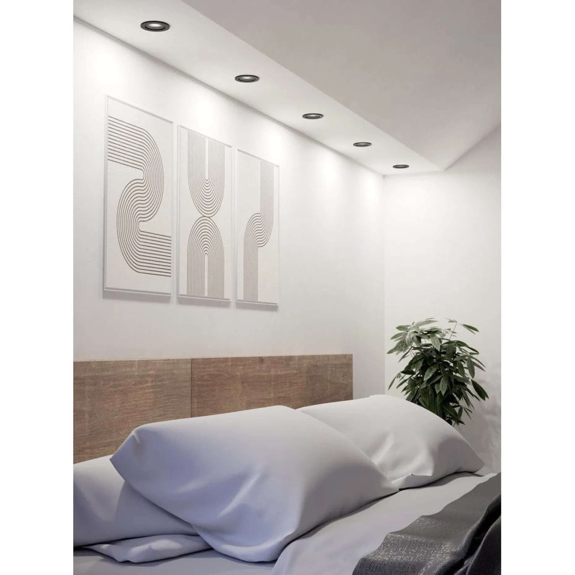 Innfelt lampe Barranco 90 mm 4000K Set om 3