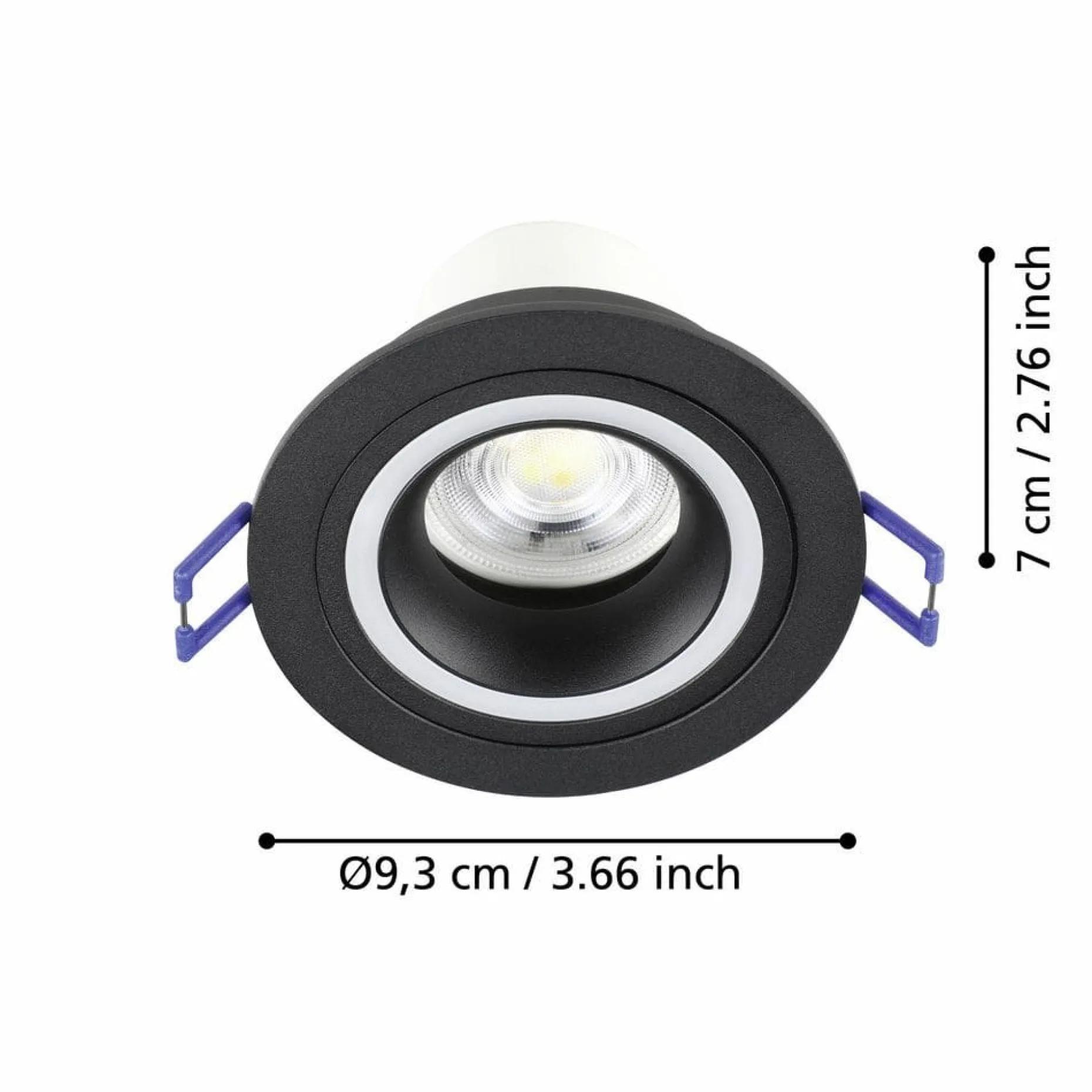 Innfelt lampe Carosso 93 mm