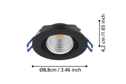 Innfelt Lampe Eglo Saliceto 3 stk Ø88 mm 2700K Svart