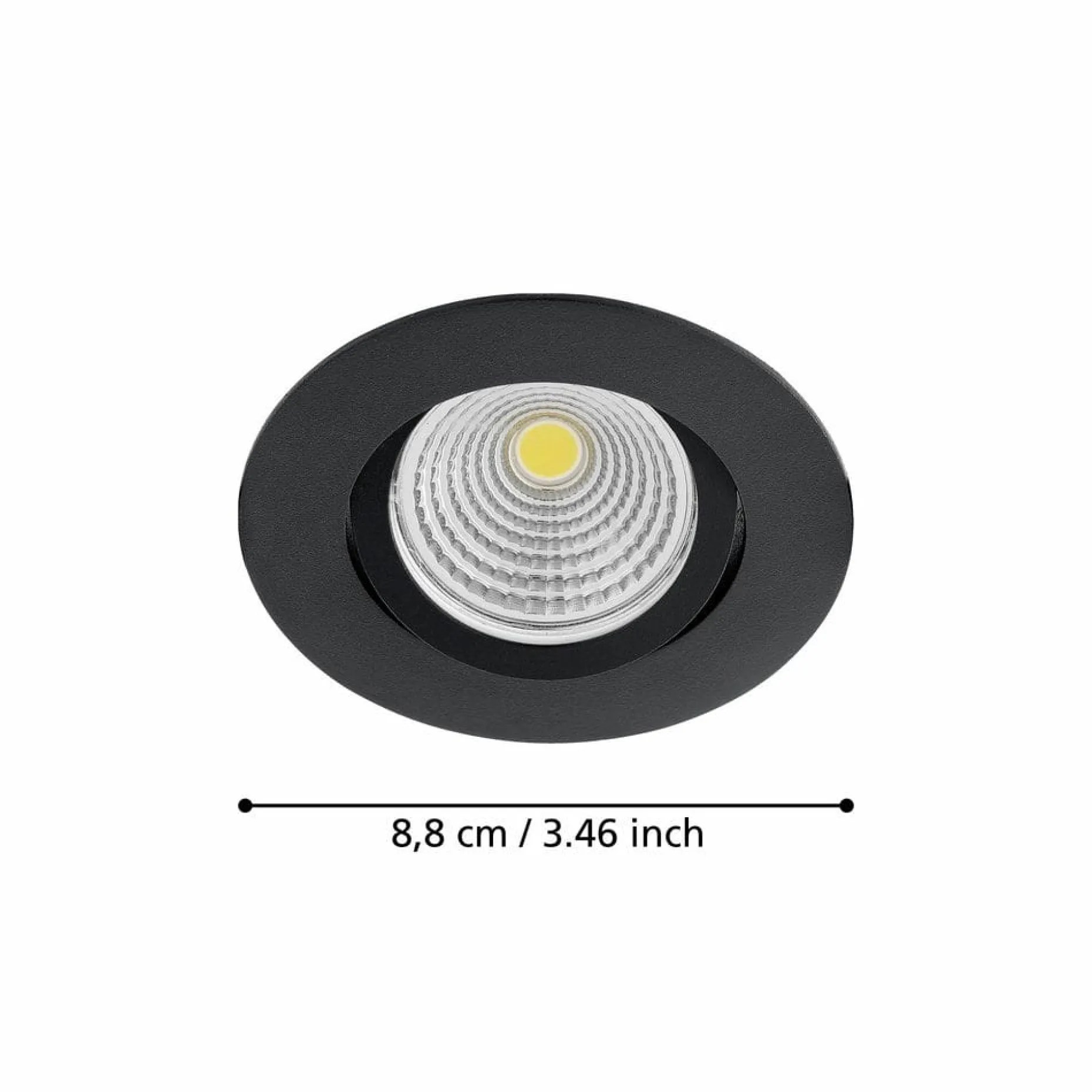 Innfelt lampe Saliceto Ø88 mm 2700K