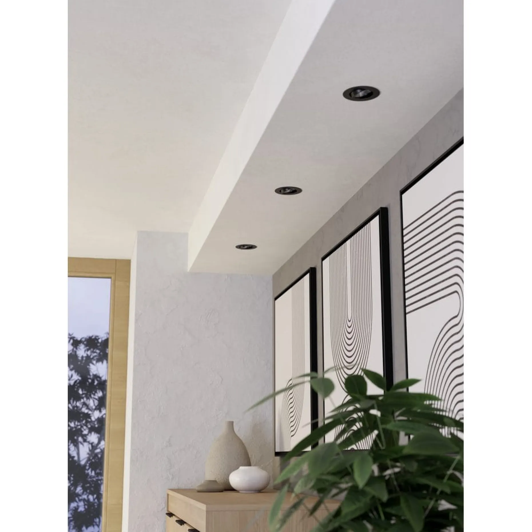 Innfelt lampe Saliceto 88 mm 4000K Sett med 3