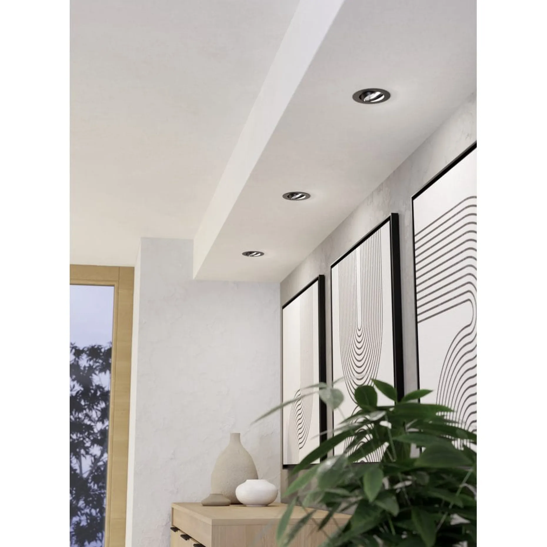Innfelt lampe Saliceto 88 mm 4000K Sett med 3