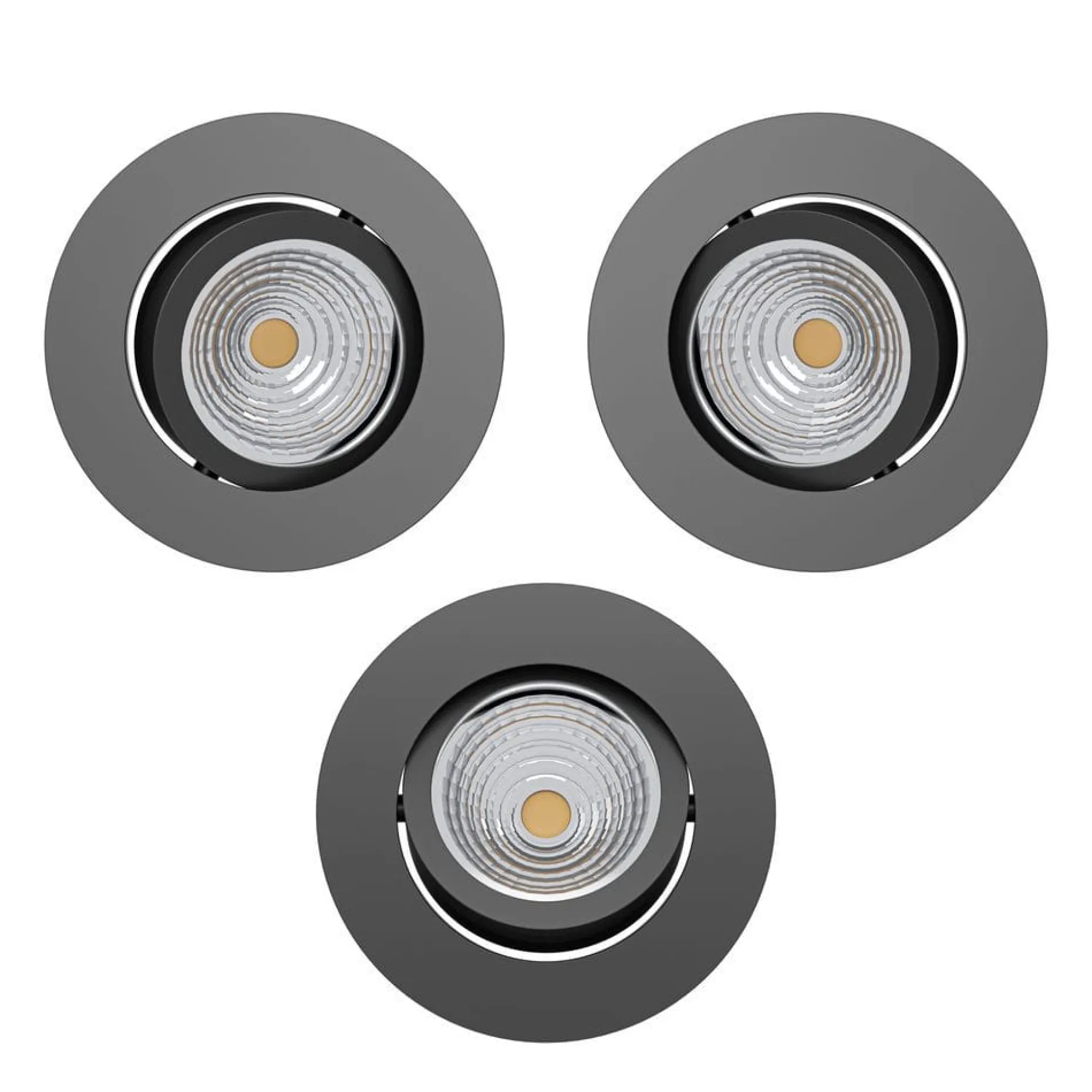 Innfelt lampe Saliceto 88 mm 4000K Sett med 3