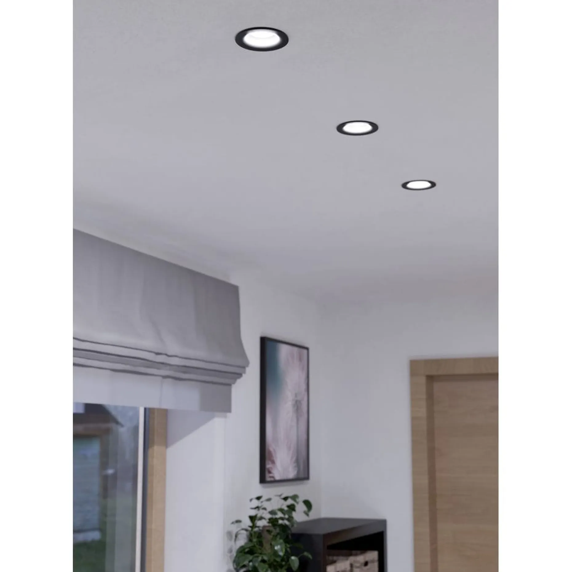 Innfelt lampe Saliceto Stel Svart 4000K