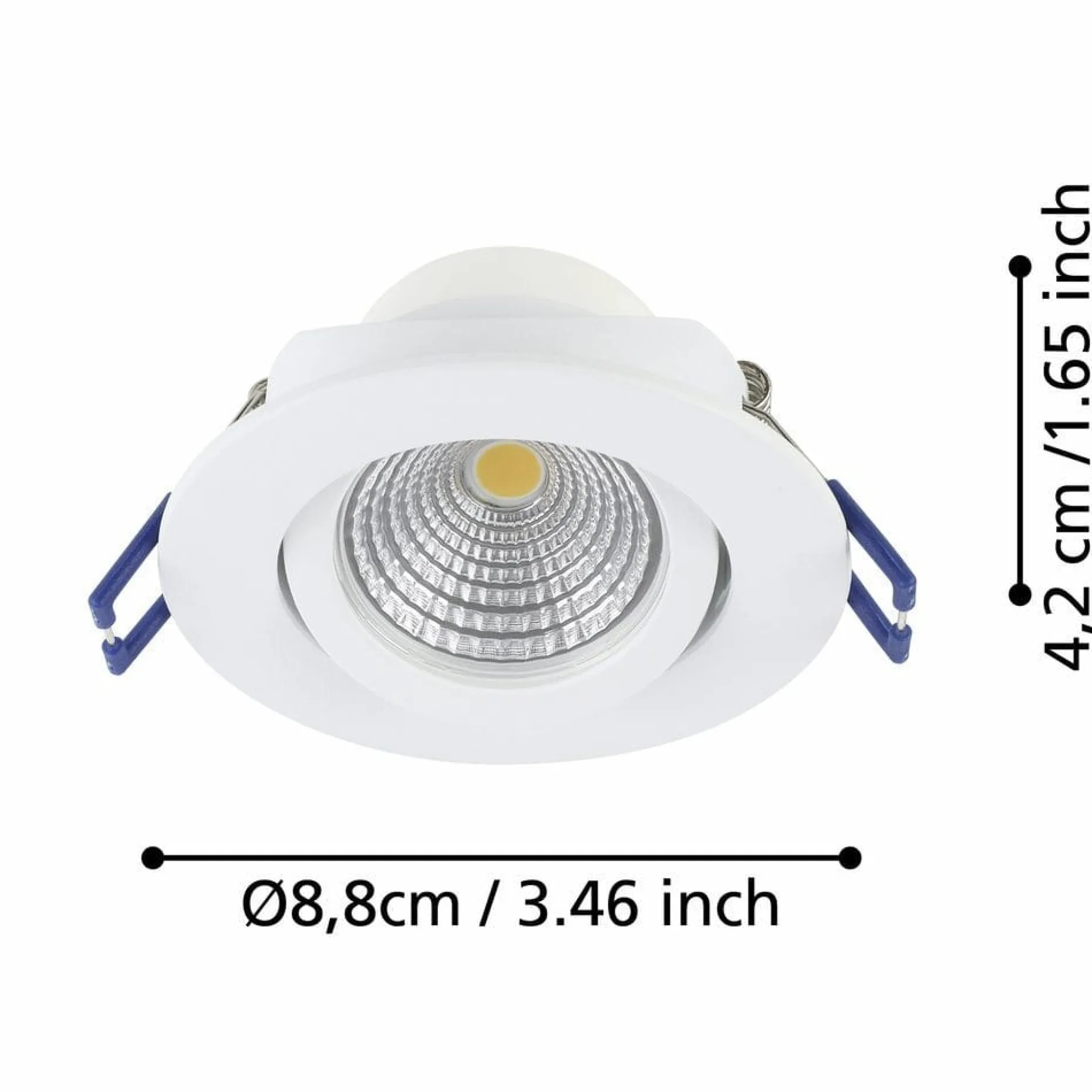 Innfelt lampe Saliceto 3 stk Ø88 mm 2700K