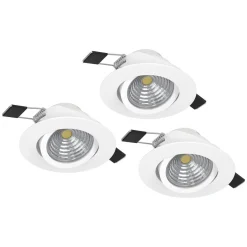 Innfelt lampe Saliceto 3 stk Ø88 mm 2700K