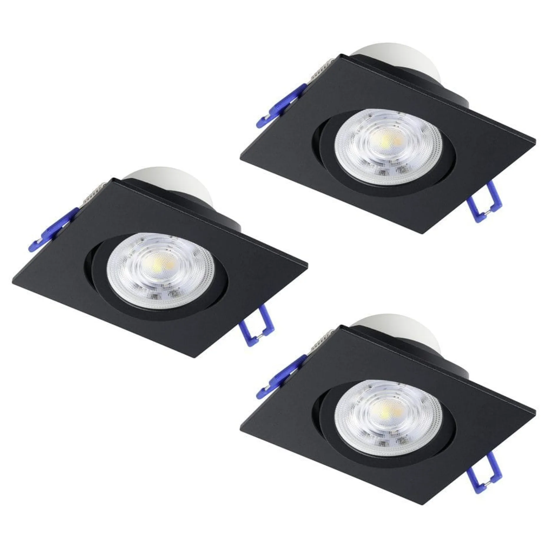 Innfelt lampe Saliceto 88x88 mm 4000K Sett av 3