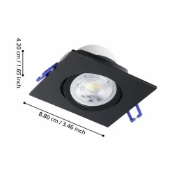Innfelt lampe Saliceto 88x88 mm 4000K Sett av 3