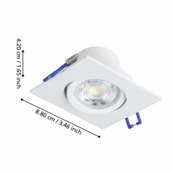Innfelt lampe Saliceto 88x88 mm 2700K Sett av 3