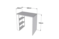 Irbene Skrivebord 90 cm med Oppbevaring 3 Hyller