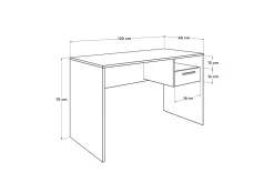 Irbene Skrivebord 120 cm med Oppbevaring Hyller + Låsbar Sku