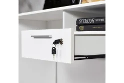 Irbene Skrivebord 120 cm med Oppbevaring Hyller + Låsbar Sku