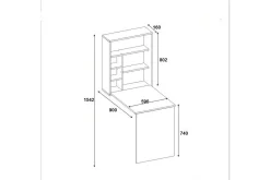 Irbene Veggskrivebord 59 cm med Oppbevaring Hylle