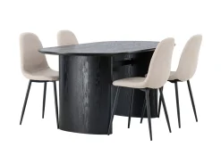 Isolde Spisegruppe 180 cm Oval med 4 Polar Stoler
