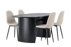 Isolde Spisegruppe 180 cm Oval med 4 Polar Stoler