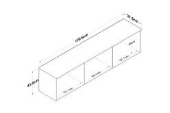 Jaibir Vegghylle 179,6x37,5 cm Hvit