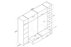 Jaitun Garderobe 243x181 cm Hvit/Brun