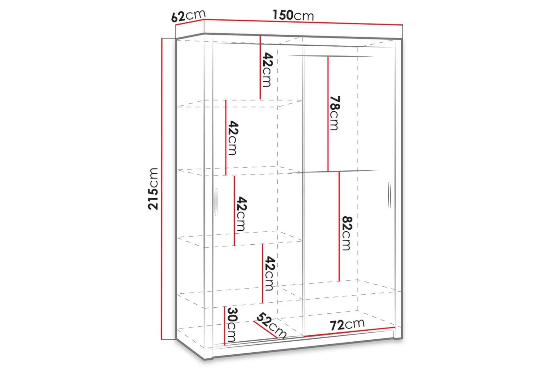 Julissa Garderobe 150 cm