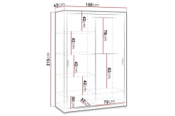 Julissa Garderobe 150 cm med Speil