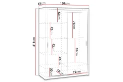 Julissa Garderobe 150 cm med Speil